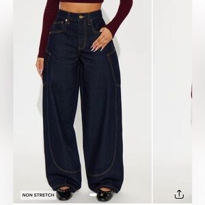 Make A Scene Wide Leg Jeans - Dark Denim FASHION NOVA